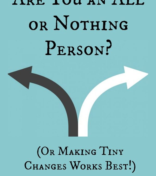 Are You an All or Nothing Person (Or Making Tiny Changes Works Best!)