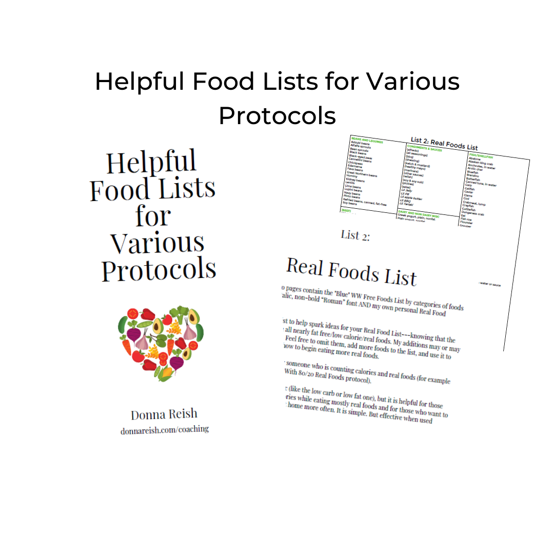Helpful Food Lists for Various Protocols